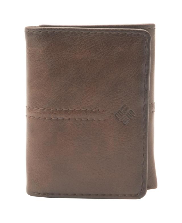 Columbia Men's Rfid Protected Trifold Wallet With Double Row Stitching, Brown Product Image