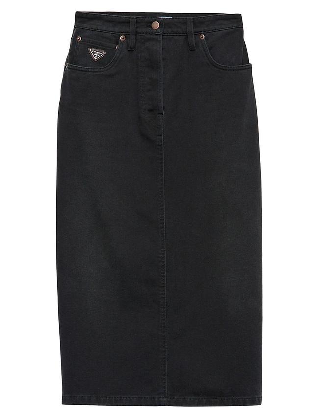 Womens Denim Midi-Skirt Product Image