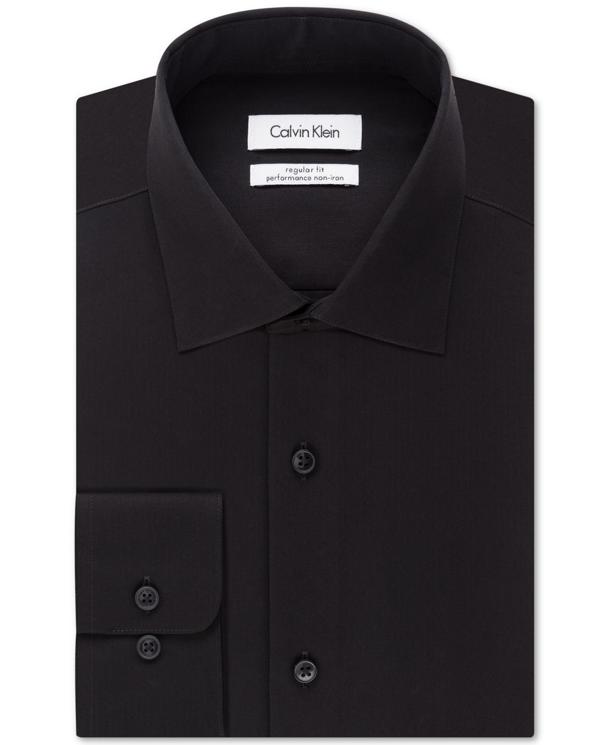 Calvin Klein Steel Mens Slim-Fit Non-Iron Herringbone Dress Shirt Product Image