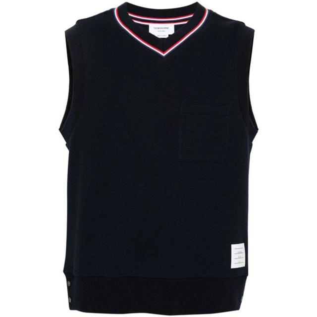 Navy V-neck Vest In Blue Product Image