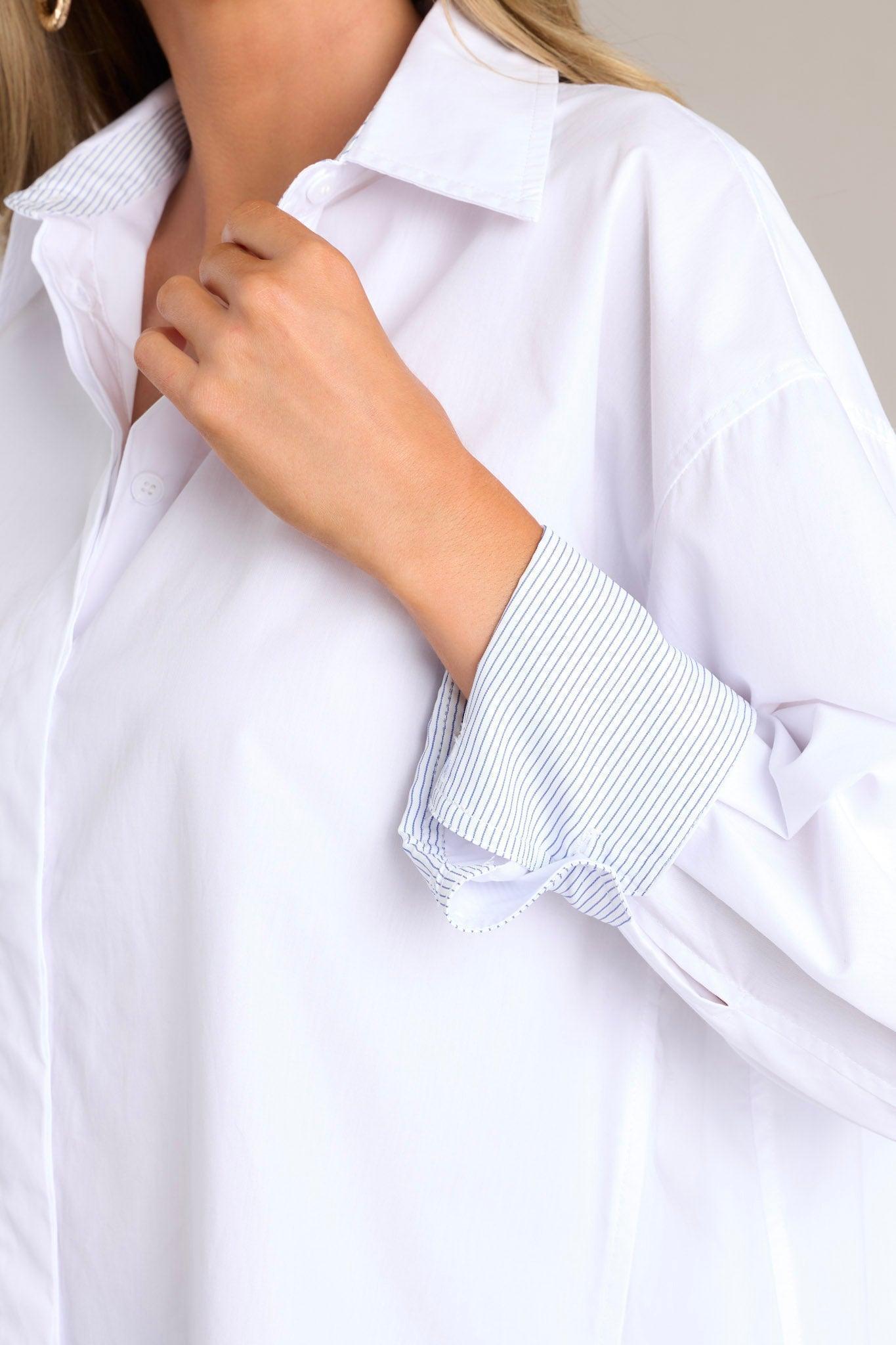 Chic Sophistication Cotton White Button Front Top Product Image