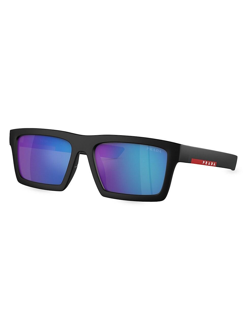 Mens 55MM Rectangular Sunglasses Product Image