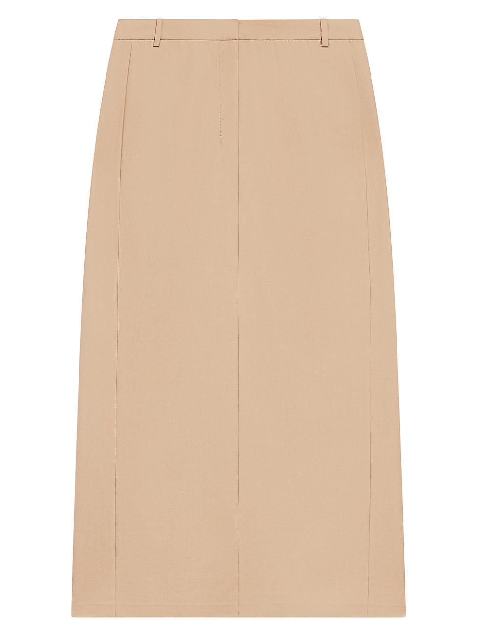 Womens Wool-Blend Tailored Midi-Skirt Product Image