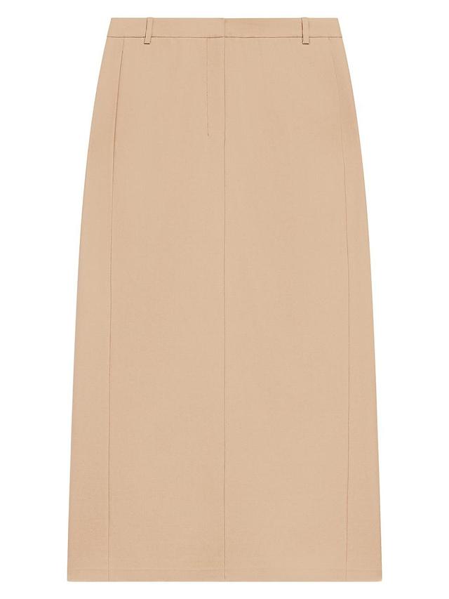 Womens Wool-Blend Tailored Midi-Skirt Product Image