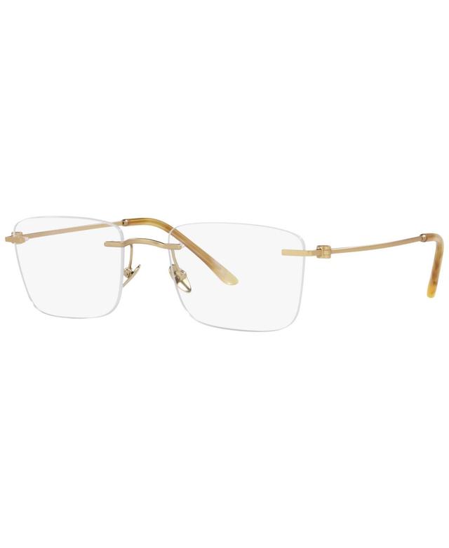 Giorgio Armani Men's Rectangle Eyeglasses - Matte Pale Gold Tone Product Image