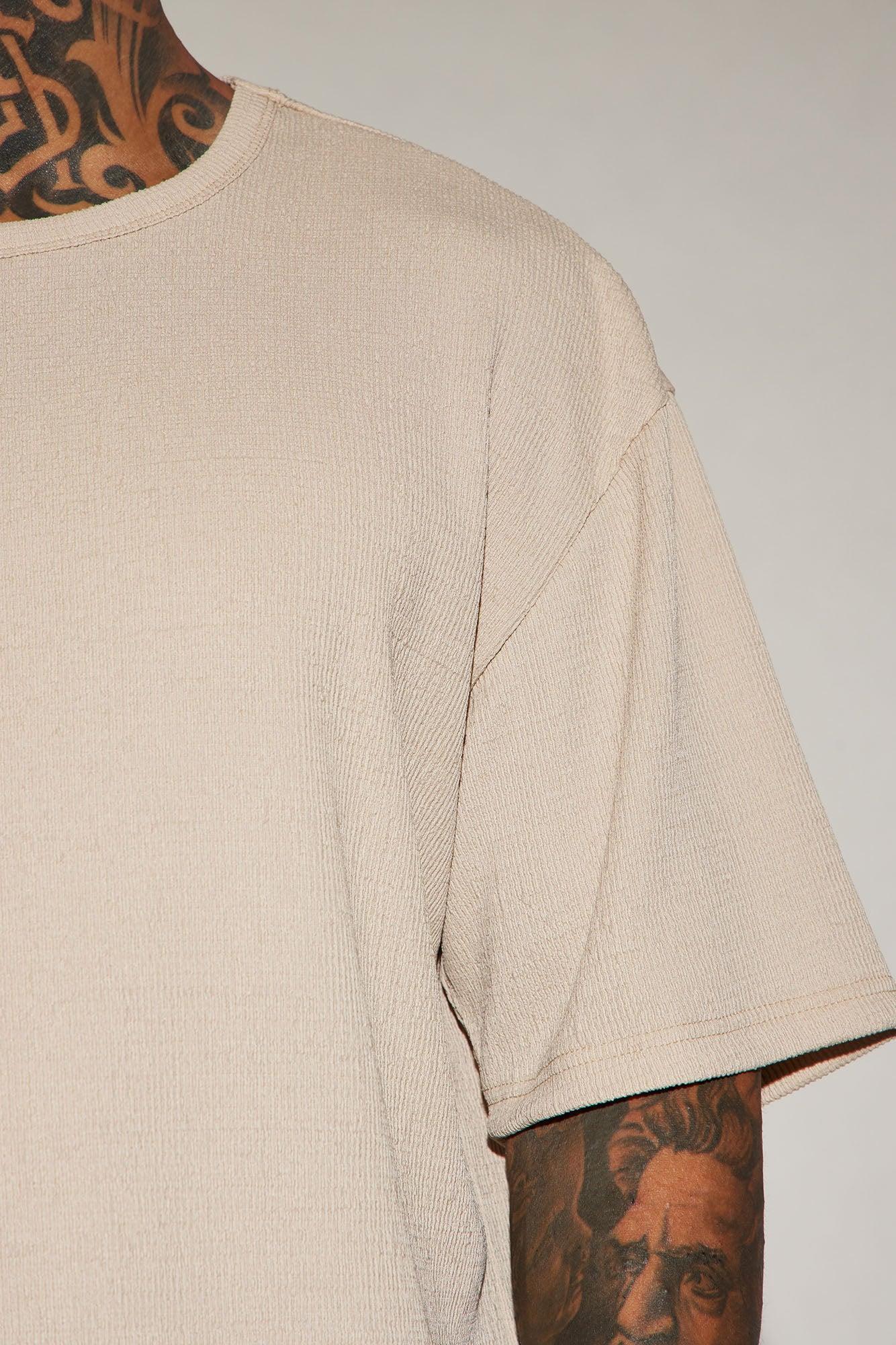 Thayer Textured Boxy Short Sleeve Tee - Stone Product Image