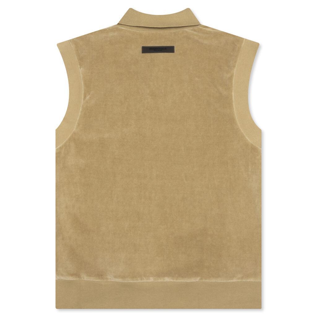 Essentials Women's Velour Sleeveless Polo - Oak Female Product Image