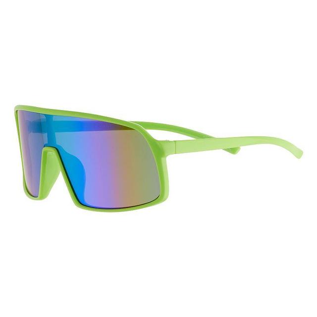 Mens Cali Blue Plastic Shield Rectangle Sunglasses Product Image