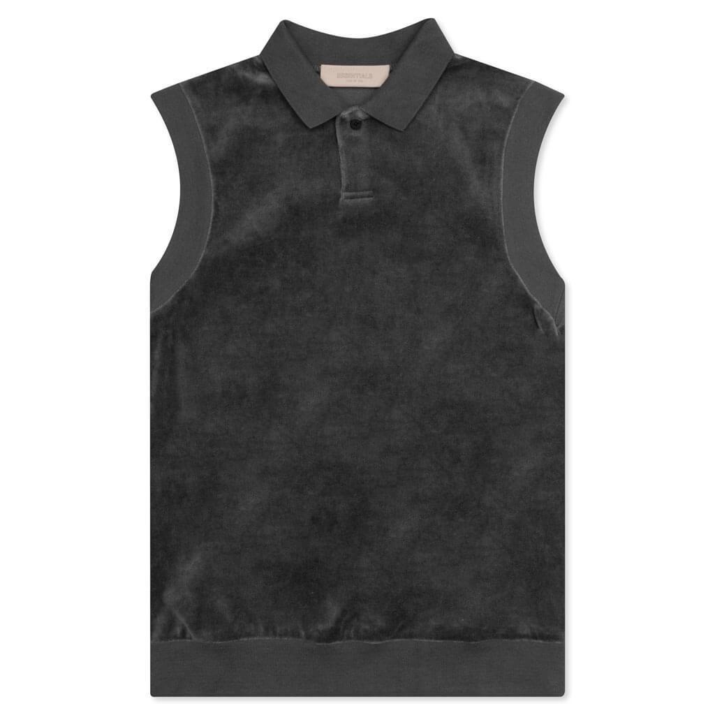 Essentials Women's Velour Sleeveless Polo - Iron Female Product Image