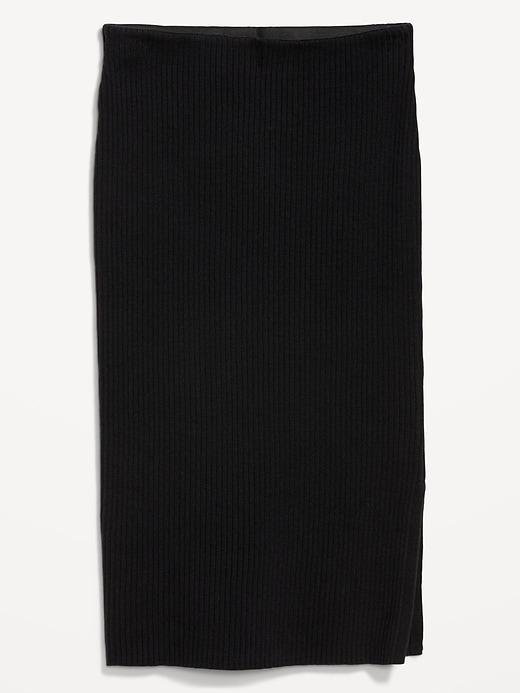 High-Waisted SoSoft Ribbed Midi Skirt Product Image