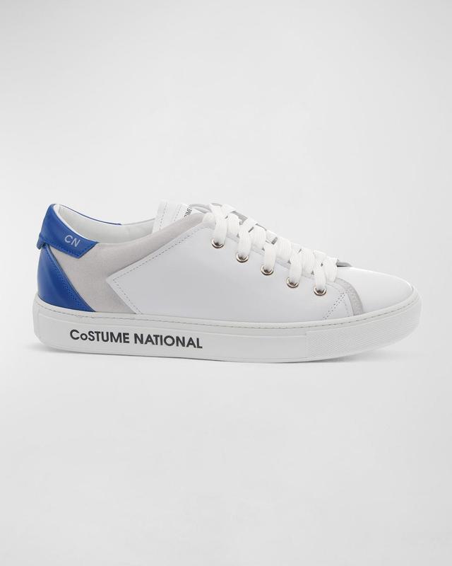 Mens Logo Mix-Leather Low-Top Sneakers Product Image