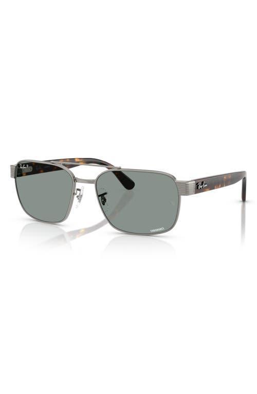 RAY BAN Rb3751ch Chromance Sunglasses Havana Frame Blue Lenses Polarized 61-17 Product Image