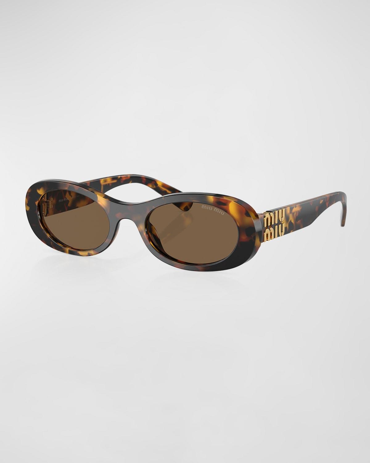 Logo Acetate Oval Sunglasses Product Image