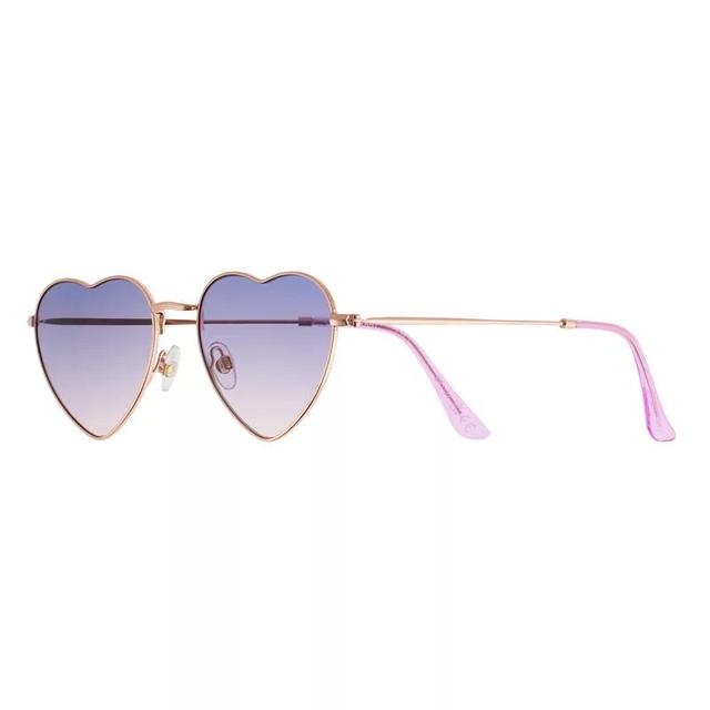 Womens Cali Blue Metal Heart Sunglasses Product Image