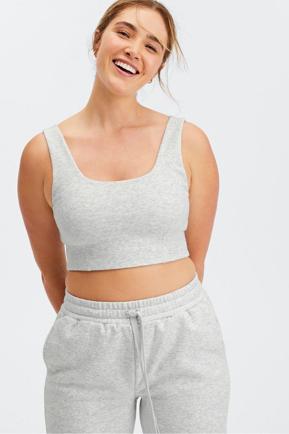 Fabletics Autumn Low Impact Sports Bra Womens Light Grey Heather Size L Product Image