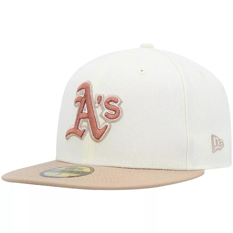 Mens New Era Cream Oakland Athletics Chrome Camel Rust Undervisor 59FIFTY Fitted Hat Product Image