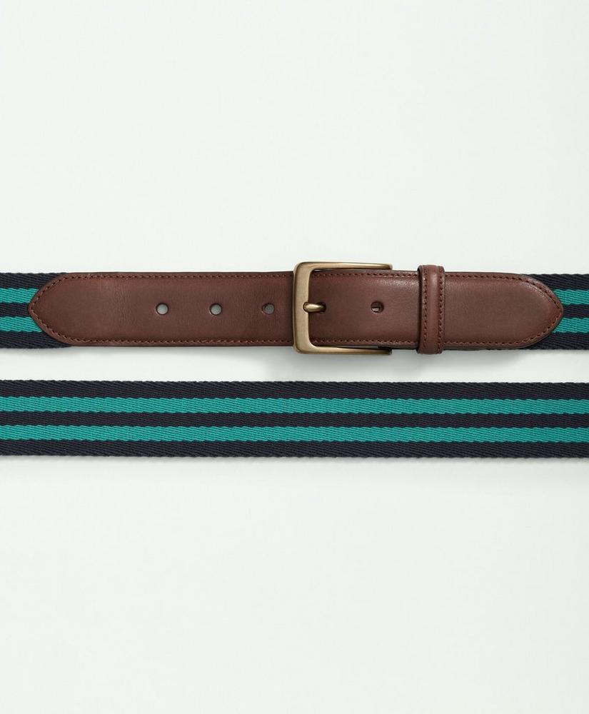 Webbed Cotton Belt With Brass-Tone Buckle Product Image