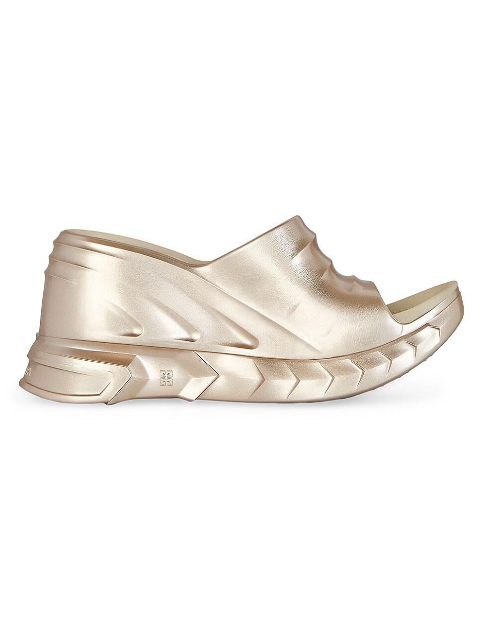 Womens Marshmallow Wedge Sandals In Laminated Rubber Product Image