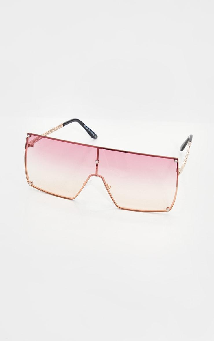 Pink Lens Ombre Oversized Square Frame Sunglasses Product Image