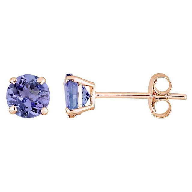 Stella Grace 14k Rose Gold Tanzanite Stud Earrings, Womens Product Image