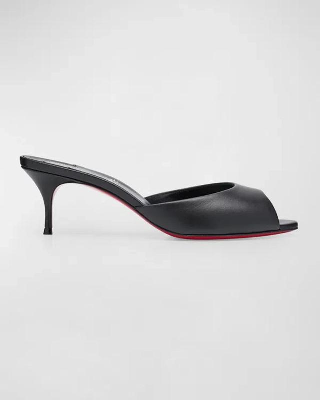 East Napa Kitten-heel Red Sole Mules In Black Product Image