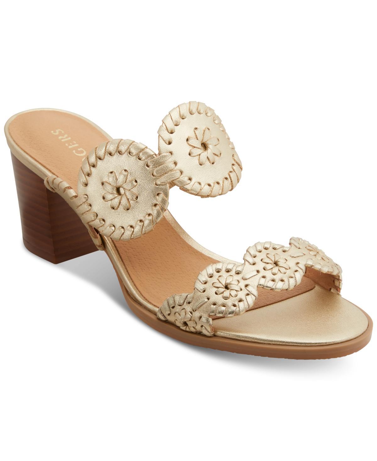 Jack Rogers Lauren Mid Heel (Platinum/Platinum) Women's Shoes Product Image