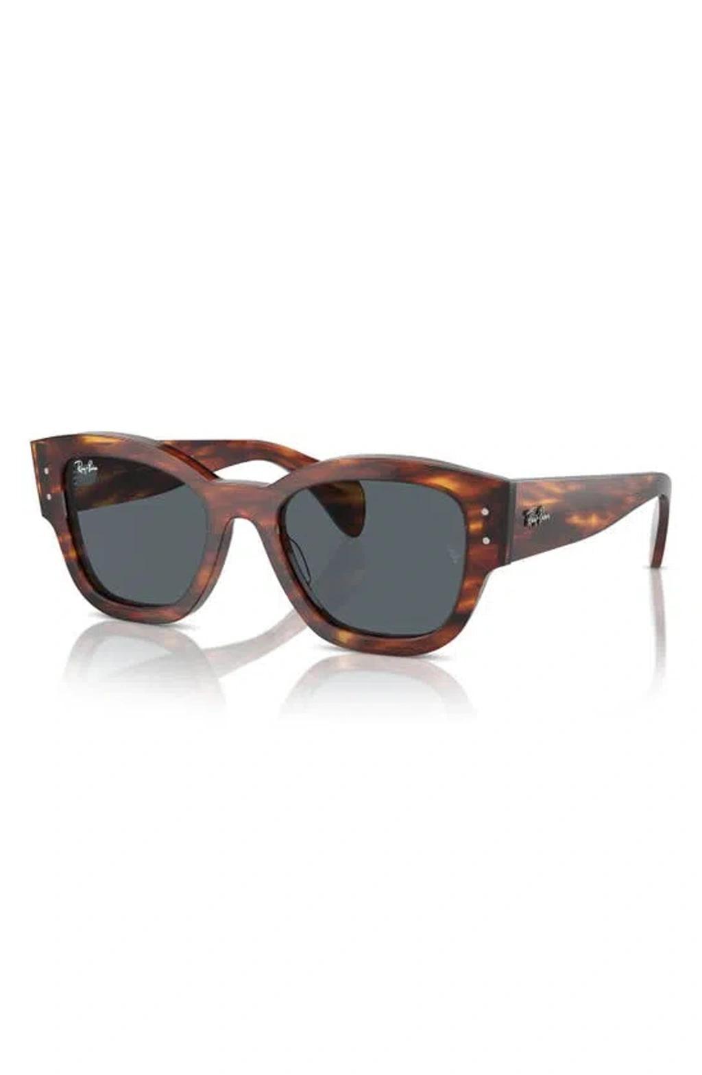 RAY BAN 59mm Rectangular Sunglasses In Transparent Brown Product Image