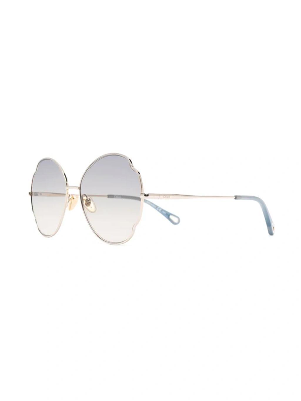 Gradient-lense Oversize Sunglasses In Gold Product Image