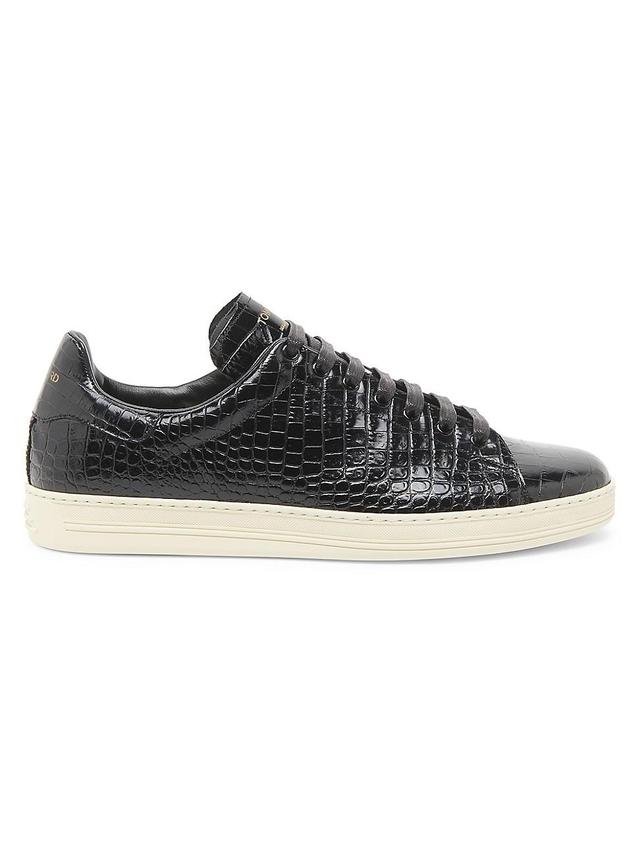 Mens Warwick Croc-Embossed Leather Low-Top Sneakers Product Image