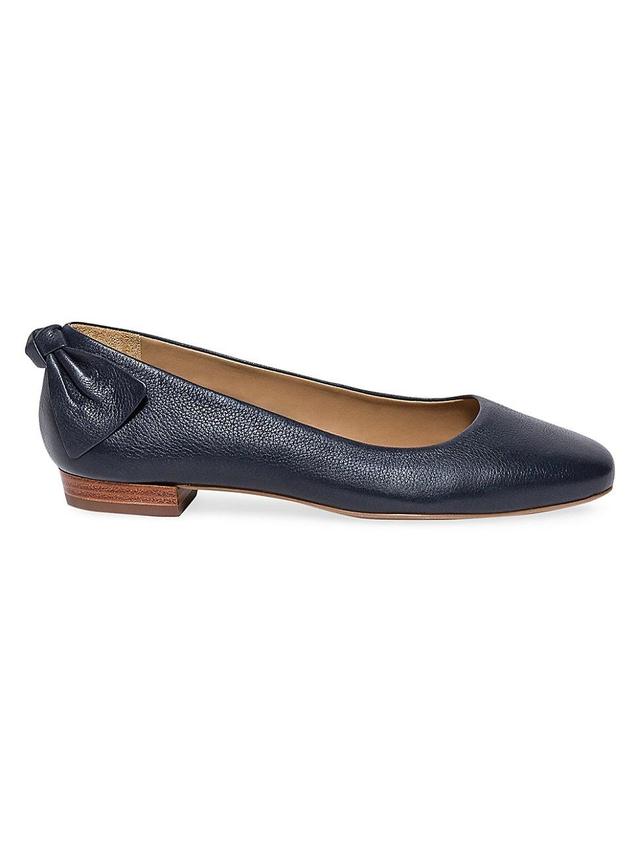 Womens Eloisa Leather Bow Flats Product Image