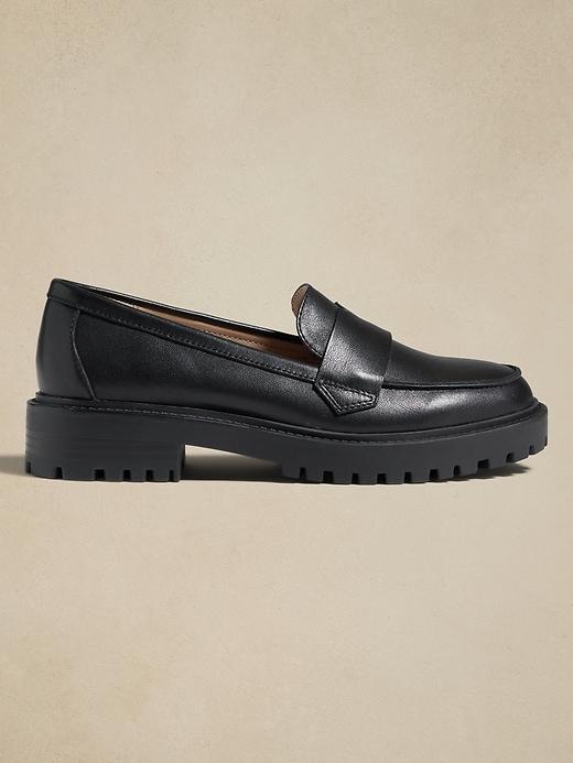 Leather Lug Sole Loafer Product Image