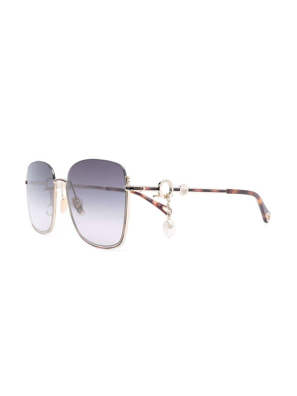 Sofya Oversized Frame Sunglasses In Gold Product Image