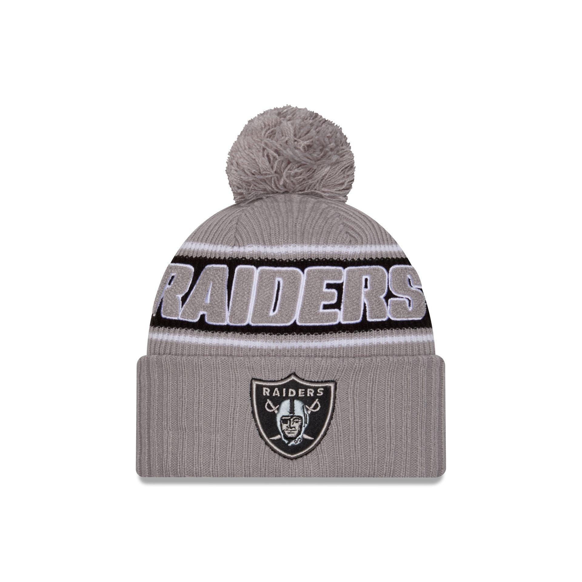 Las Vegas Raiders 2024 Cold Weather Gray Pom Knit Hat Male Product Image