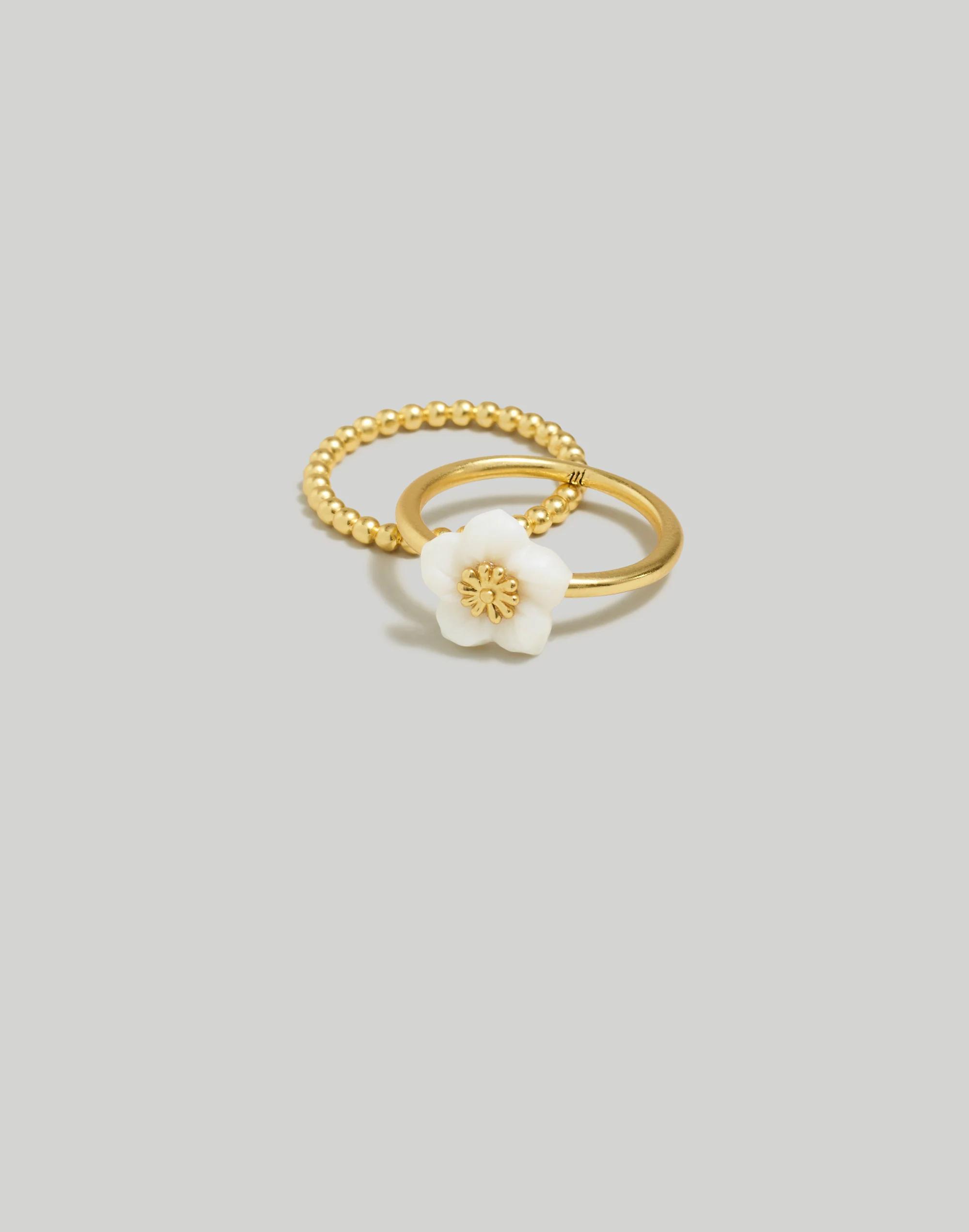 Mother-Of-Pearl Flower Stacking Ring Set Product Image