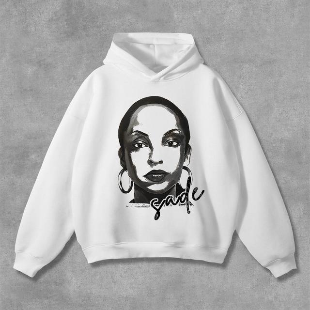 Sopula Casual Sade Adu Graphics Print Pocketless Hoodie Product Image