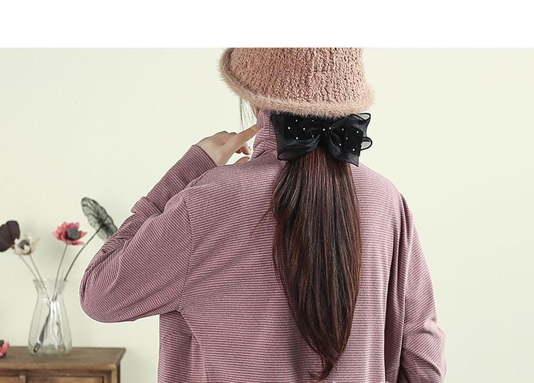 Long-Sleeve Turtleneck Striped T-Shirt Product Image