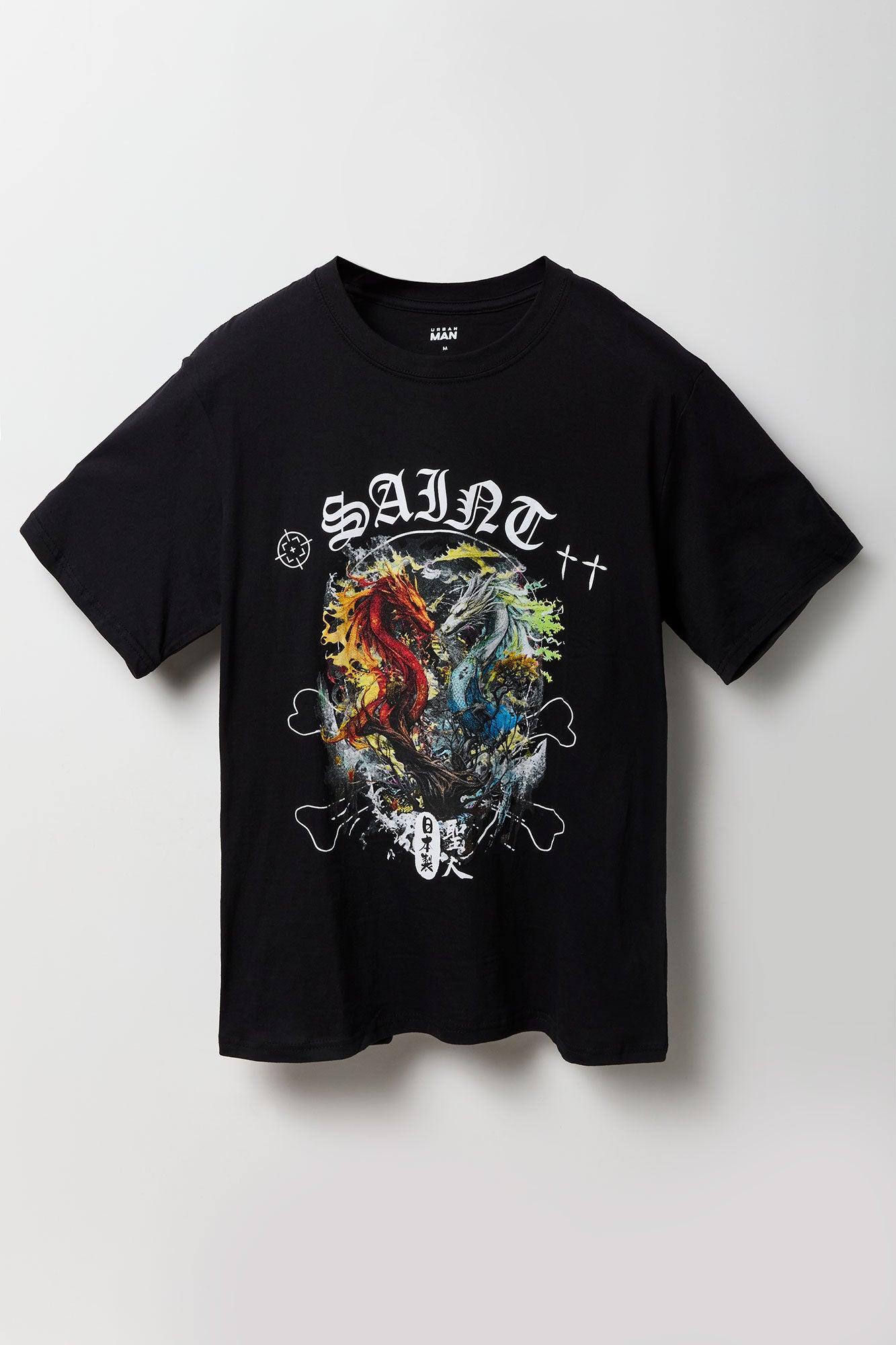 Double Dragons Graphic T-Shirt Male Product Image