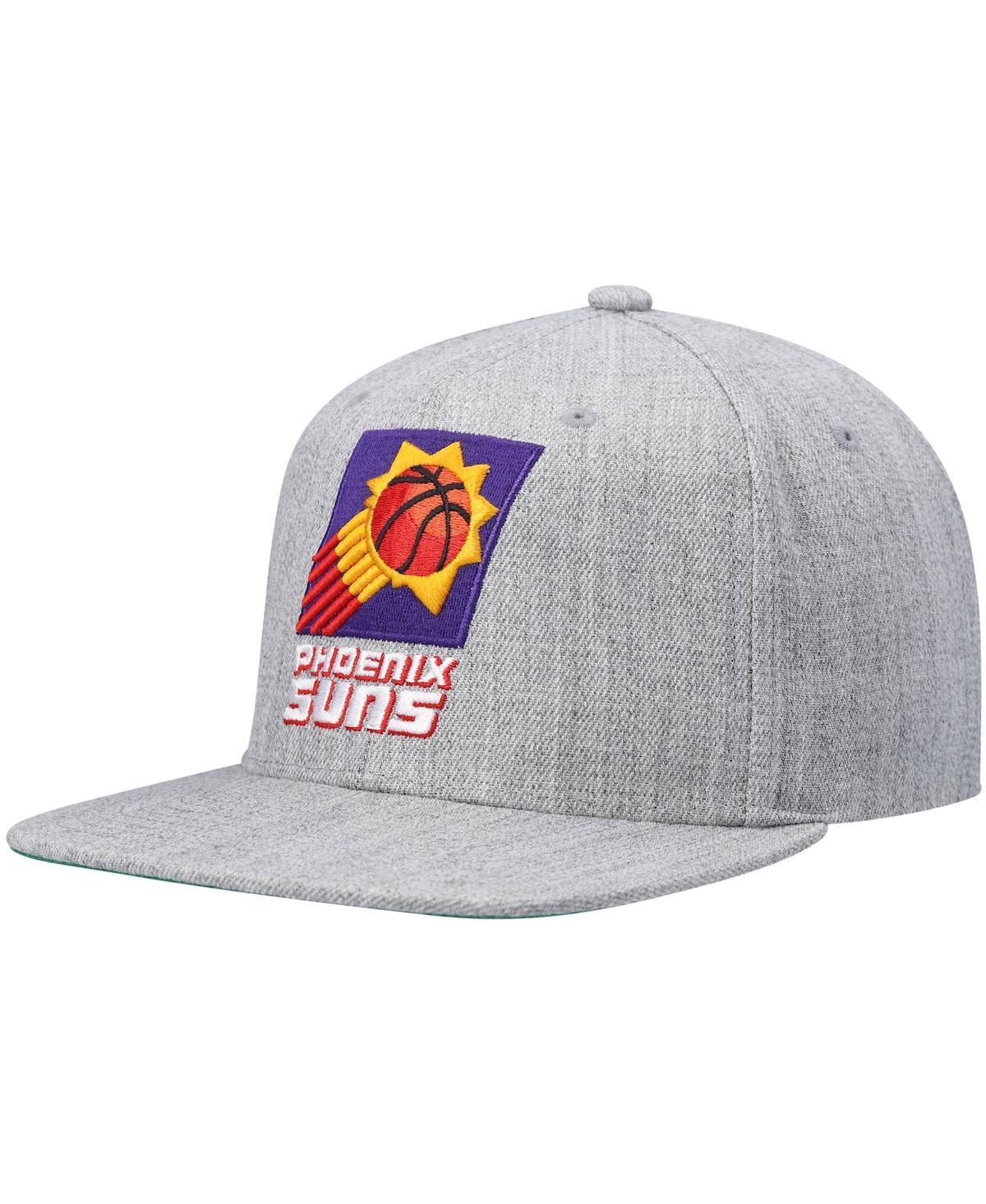 Mens Mitchell & Ness Heathered Gray Phoenix Suns Hardwood Classics Team 2.0 Snapback Hat Product Image