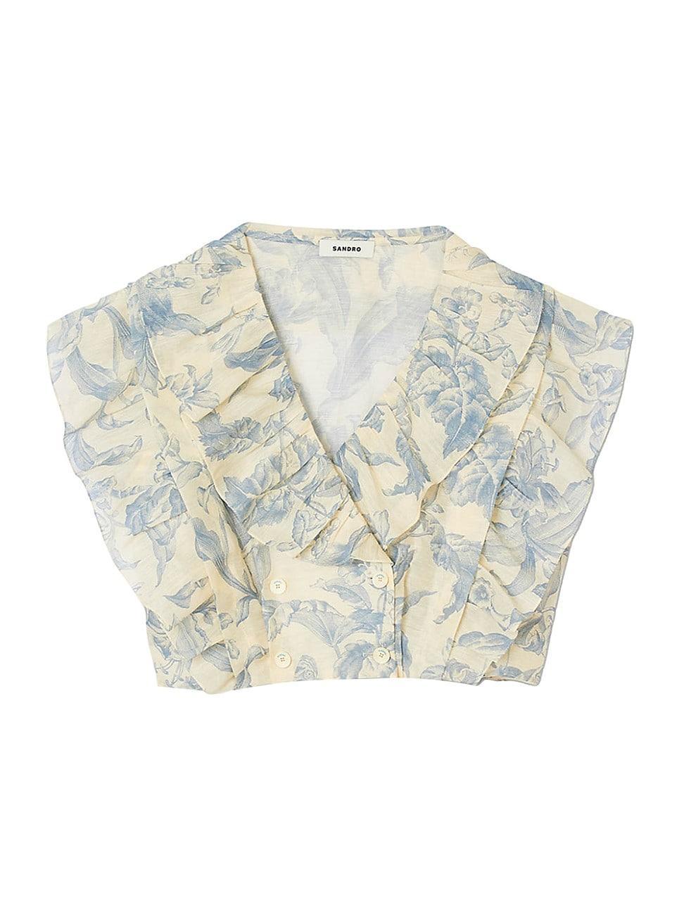 Womens Floral Ruffled Top Product Image