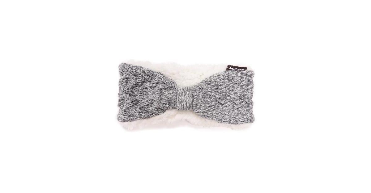 Womens MUK LUKS Butterfly Cable Headband, Ebony Dk Gray Grey Product Image