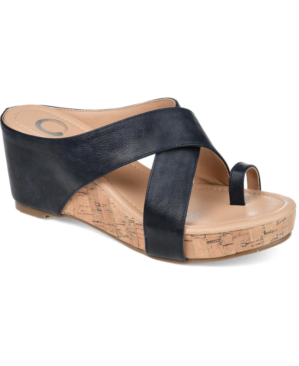 Journee Collection Rayna Womens Wedge Sandals Brown Product Image