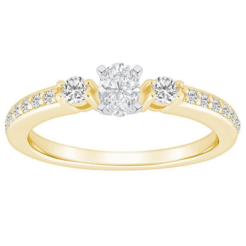 Alyson Layne 14k Gold 1/2 Carat T.W. Diamond Oval Cut Engagement Ring, Womens 14k White Gold Product Image