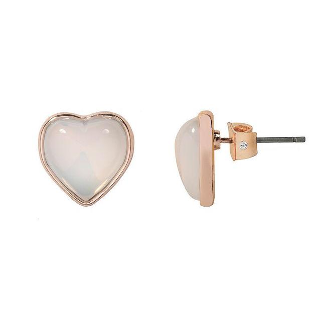 LC Lauren Conrad Puffy Heart Stud Earrings, Womens, Gold Product Image