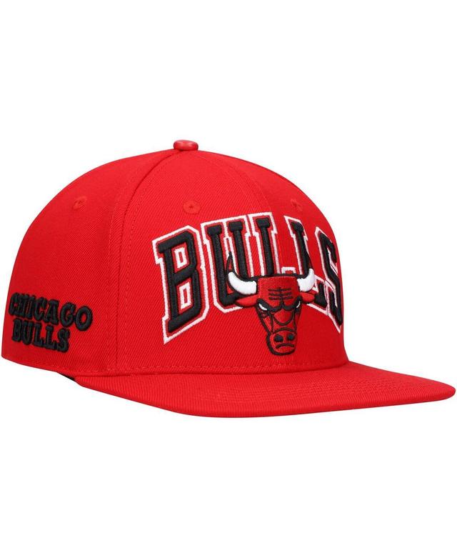 Mens Pro Standard Red Chicago Bulls Wordmark Logo Snapback Hat Product Image