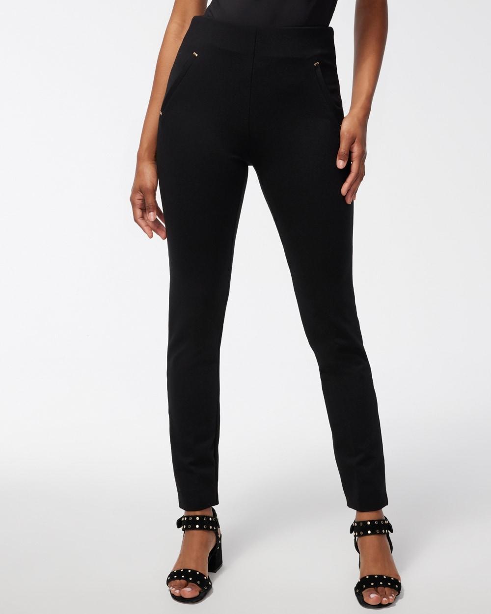 Chico's Juliet Ponte Trim Detail Ankle Pants Product Image