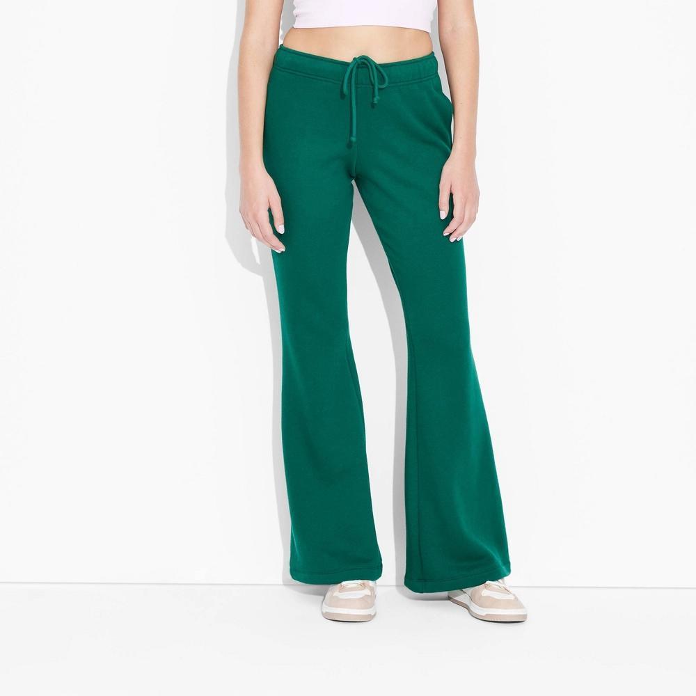 Women's High-Rise Flare Sweatpants - Wild Fable™ Green L Product Image