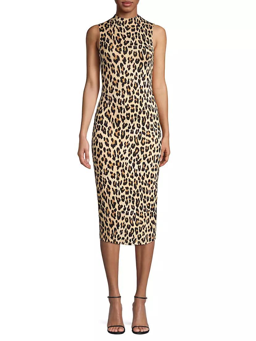 Delora Leopard Sleeveless Bodycon Dress Product Image