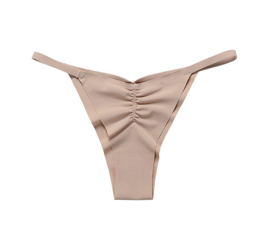 Plain Ruched Seamless Thongs Product Image