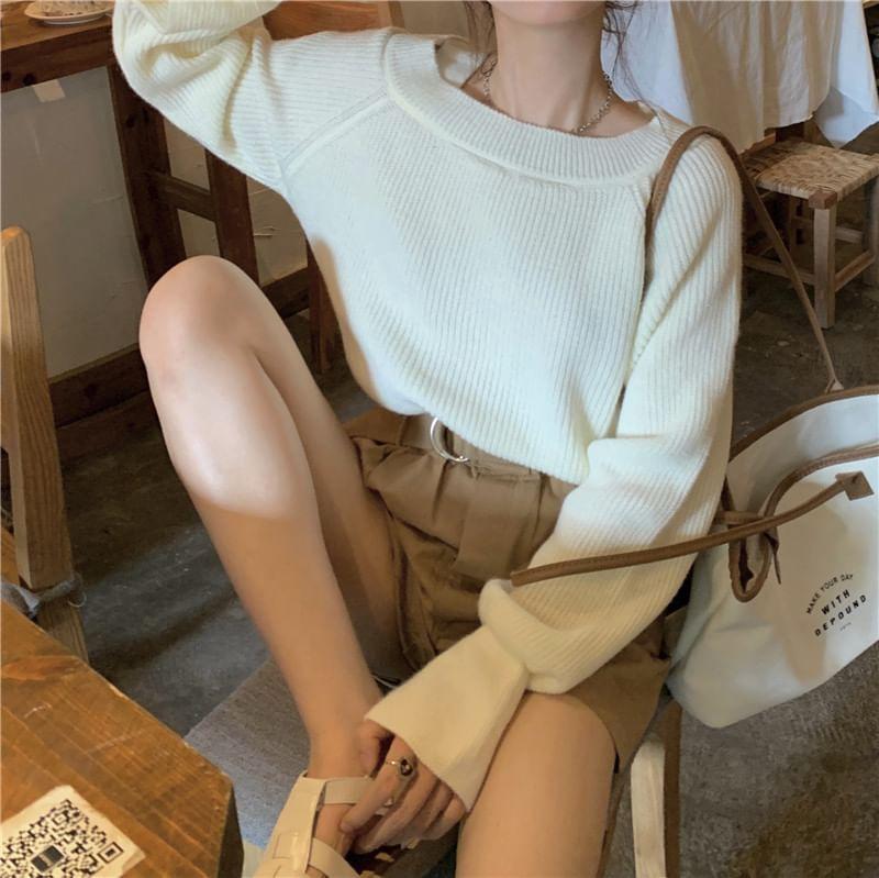 Asymmetrical Plain Sweater Product Image