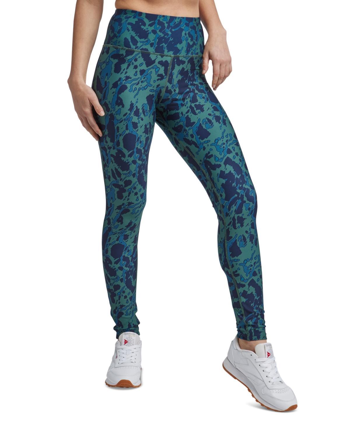 Reebok Womens Id Printed Full-Length Leggings - Black Product Image